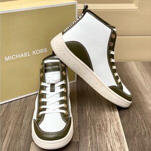 Michael Kors Sheia High Top Sneakers Olive Color